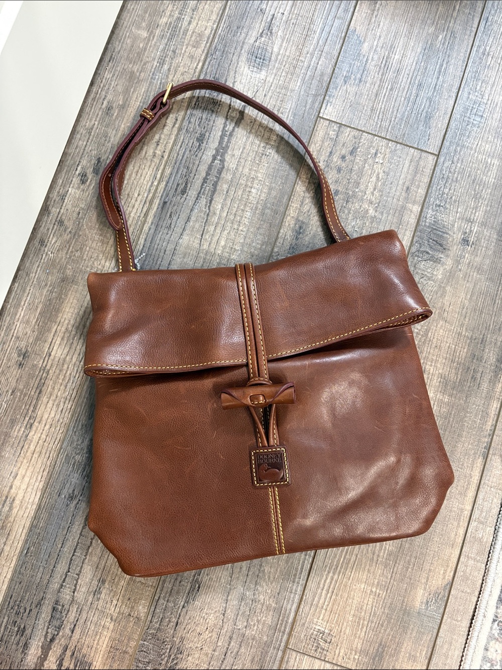 Dooney & Bourke Chestnut Brown Leather Shoulder Bag